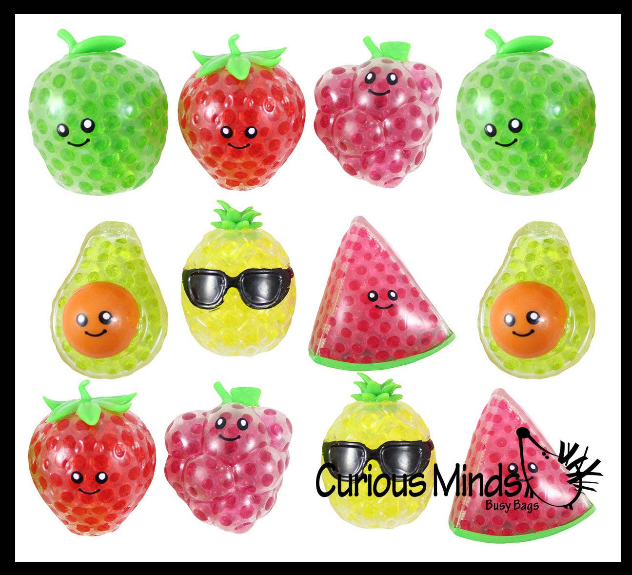 Small Fruit Water Bead Filled Squeeze Stress Balls