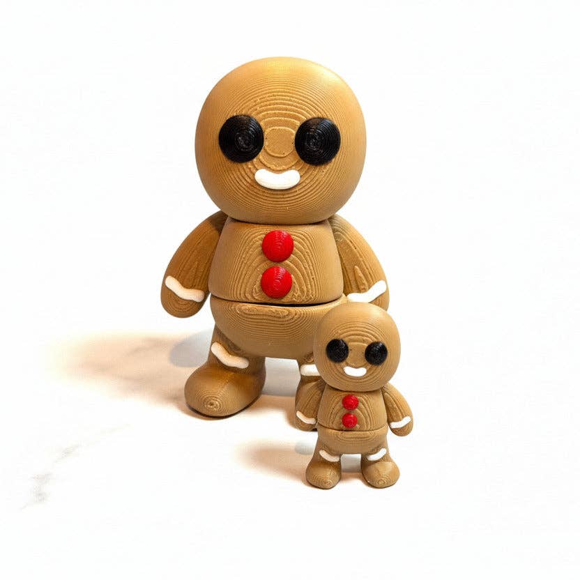 Gingerbread Man • Christmas • Articulated *Larger* Animals • 3D Printed Articulated Animal • Flexi Animals • Pocket Pets • Pocket Pals • Desk Pets [2025]