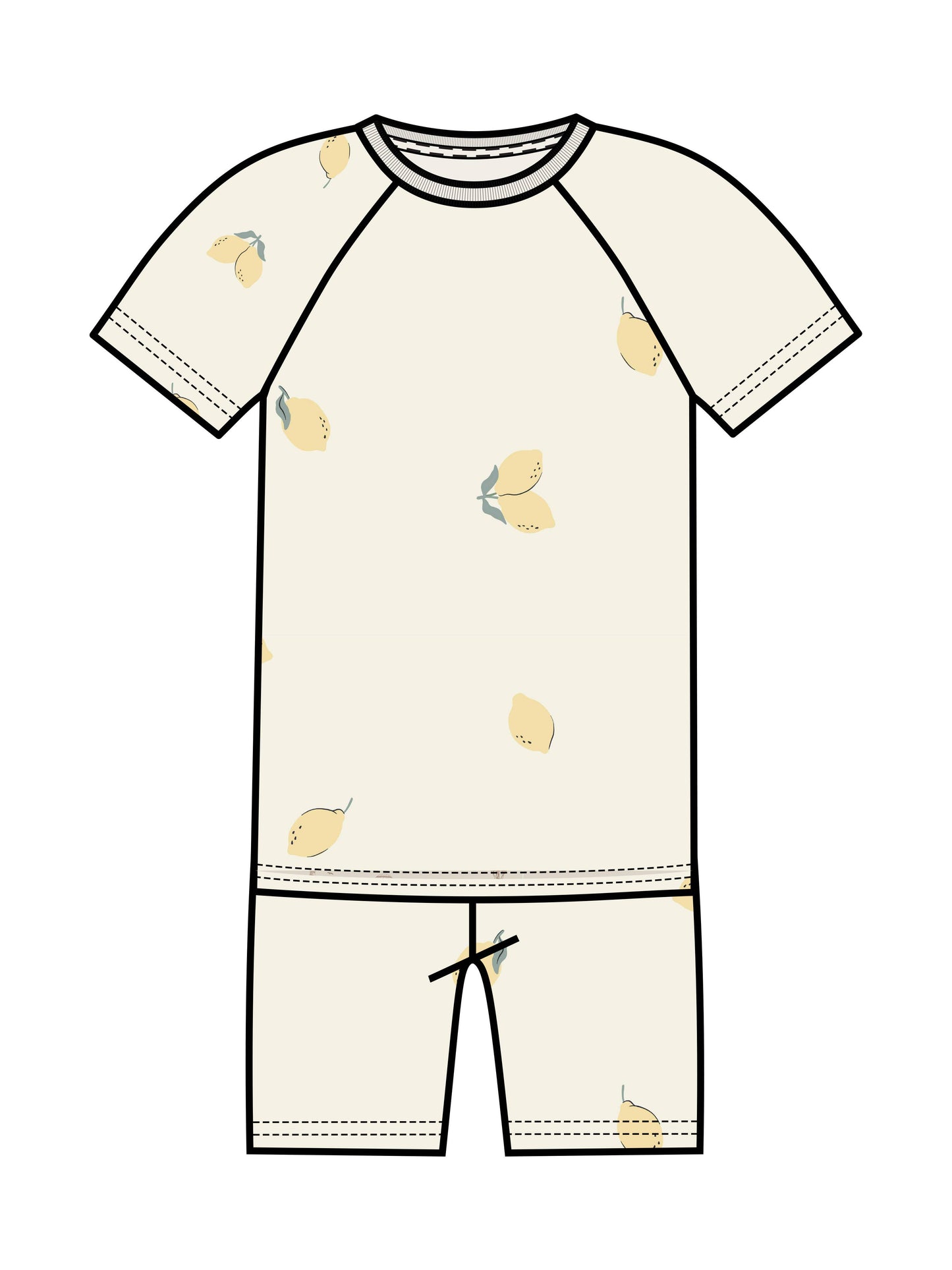 2-Piece Short Sleeve Jammie Set - Lemon