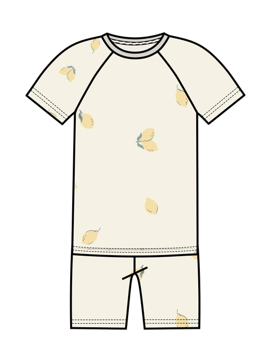 2-Piece Short Sleeve Jammie Set - Lemon