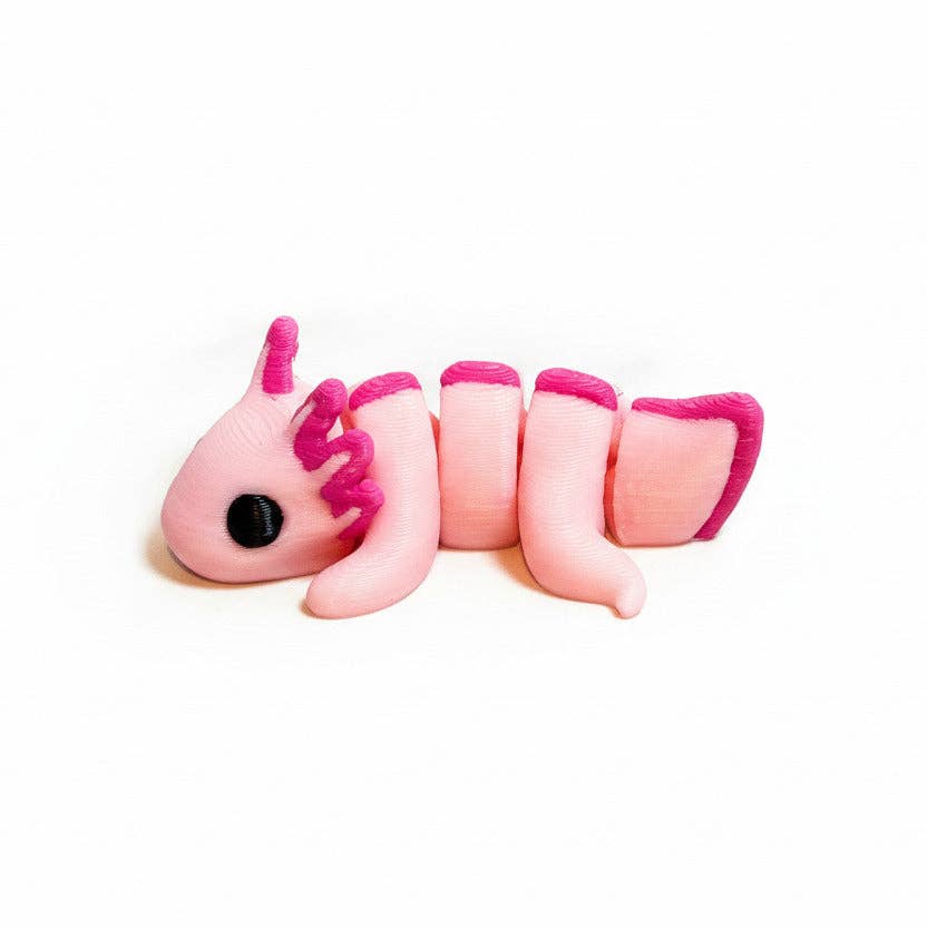 Axolotl (Pink) • Mini 3D Printed Articulated Animal • Flexi Animals • Pocket Pets • Pocket Pals • Desk Pets [#29]*