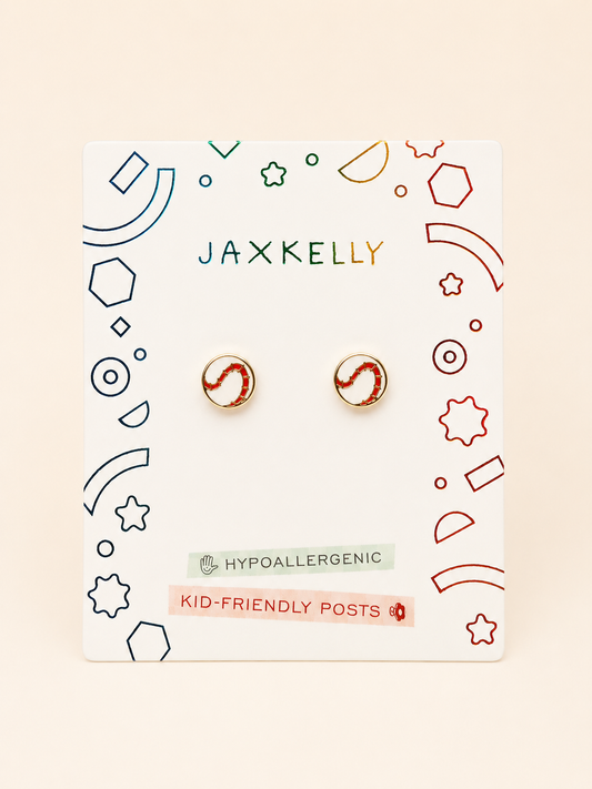 Softball Enamel Flat Back Kids Earrings