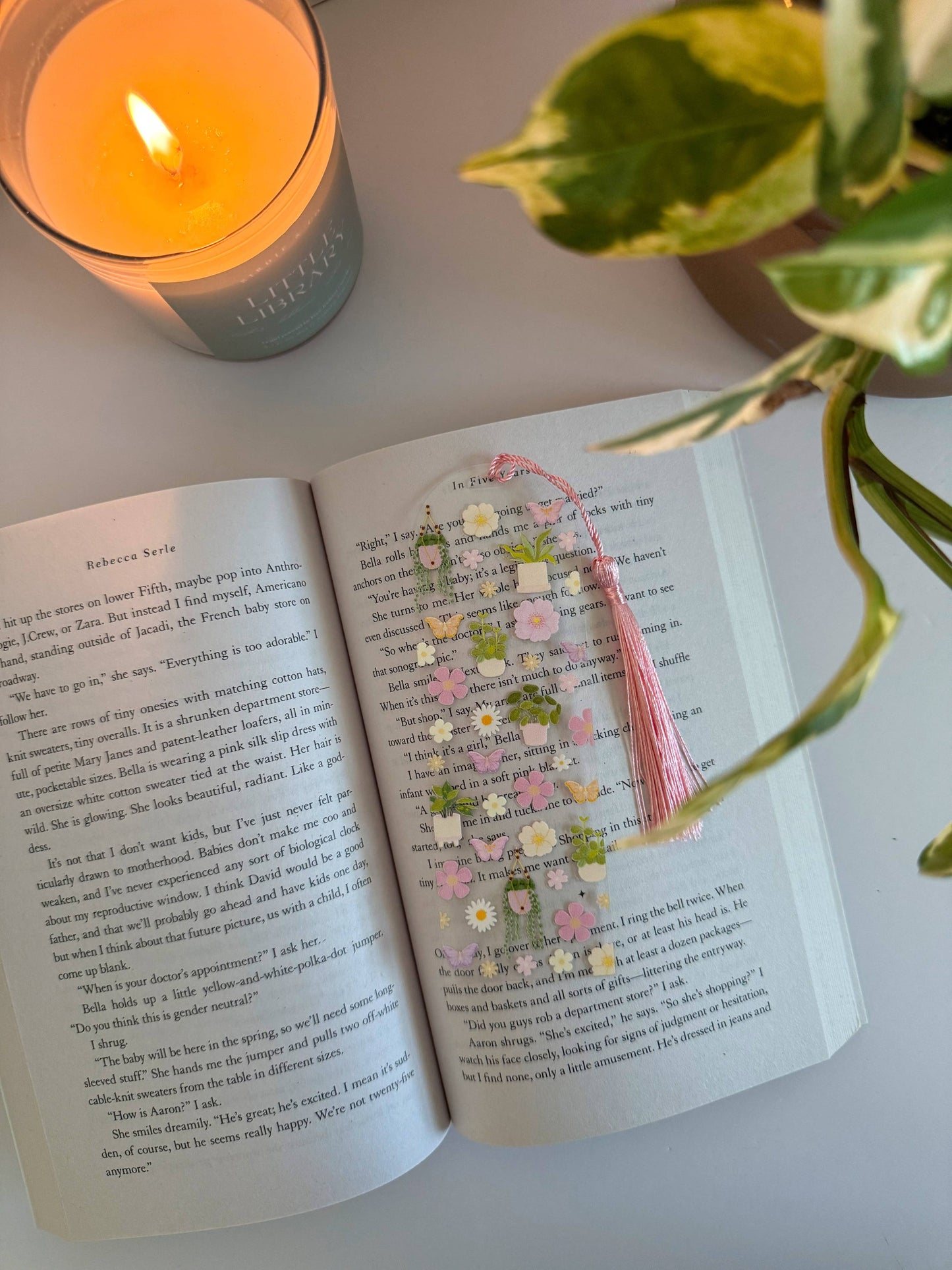 Plant and Flower Garden Acrylic Bookmark, Bookish Bookmark