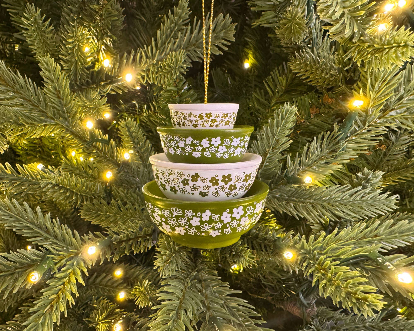 Mini Pyrex-Inspired Bowl Ornament | Retro Christmas Decor