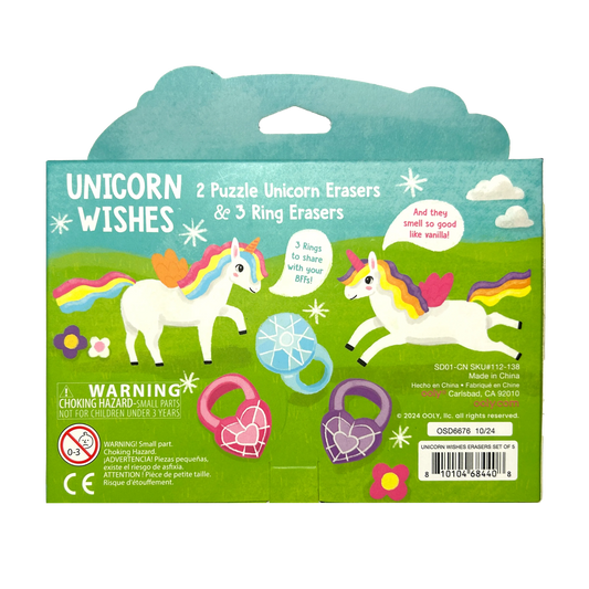 Unicorn Wishes Scented Erasers- Set of 5