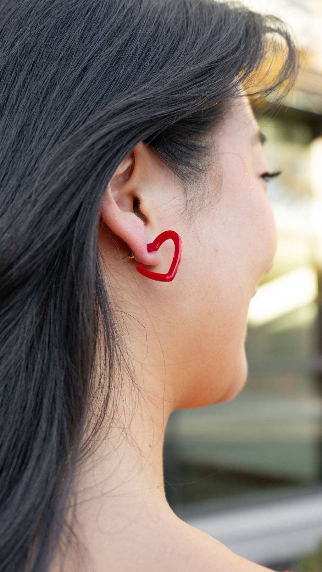 Mini Heart Hoops - Red // Valentine's Day Earrings, Jewelry