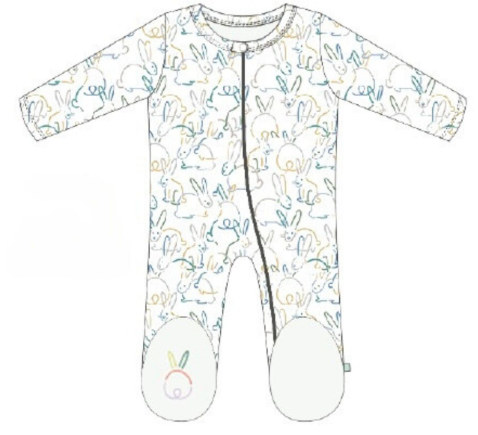 Baby organic footie | bunnies