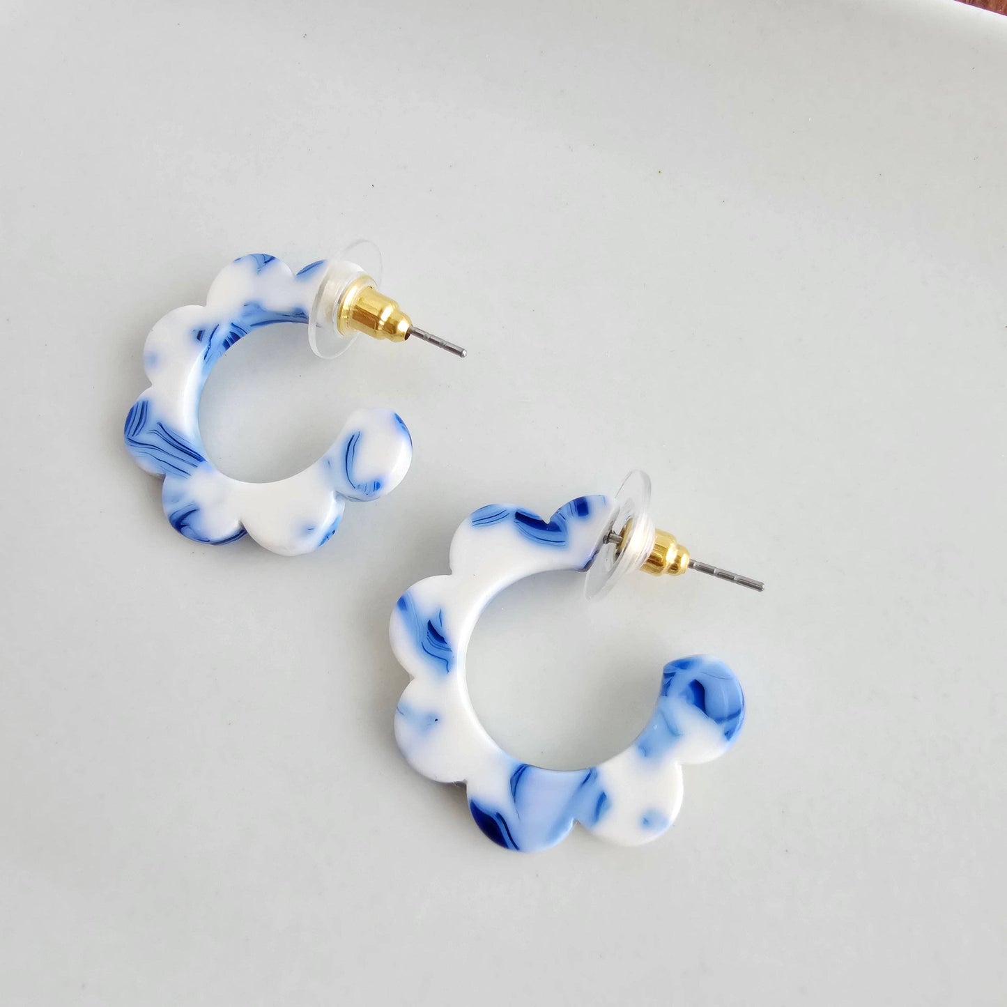 Flora Mini Hoops - Greek Goddess Blue // Flower Summer