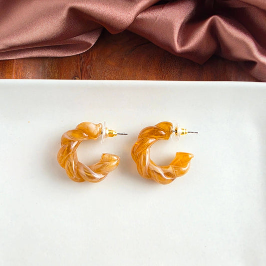 Ramona Hoops - Caramel // Fall, Resin, Earrings, Jewelry