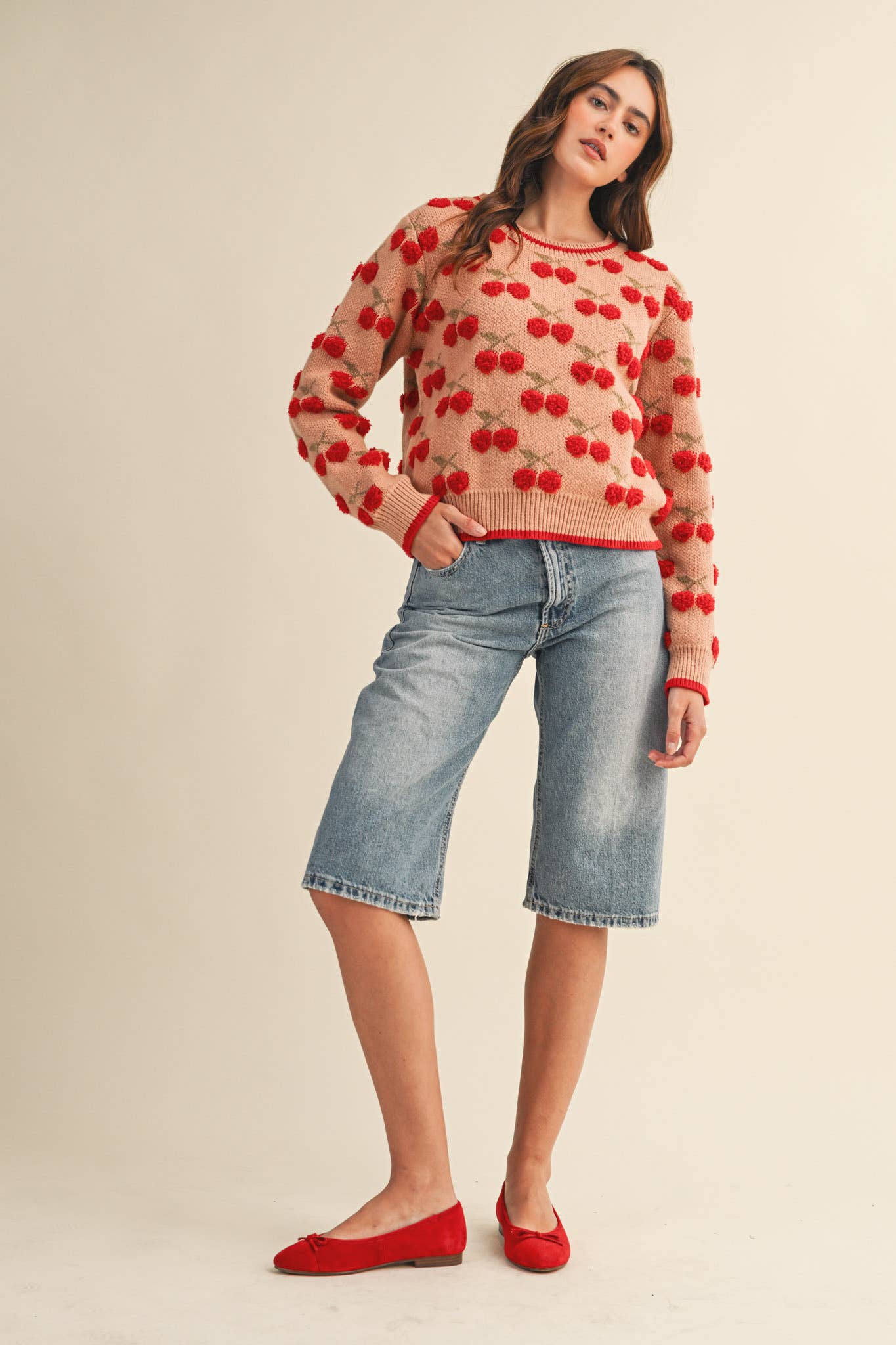 FUZZY CHERRY SWEATER