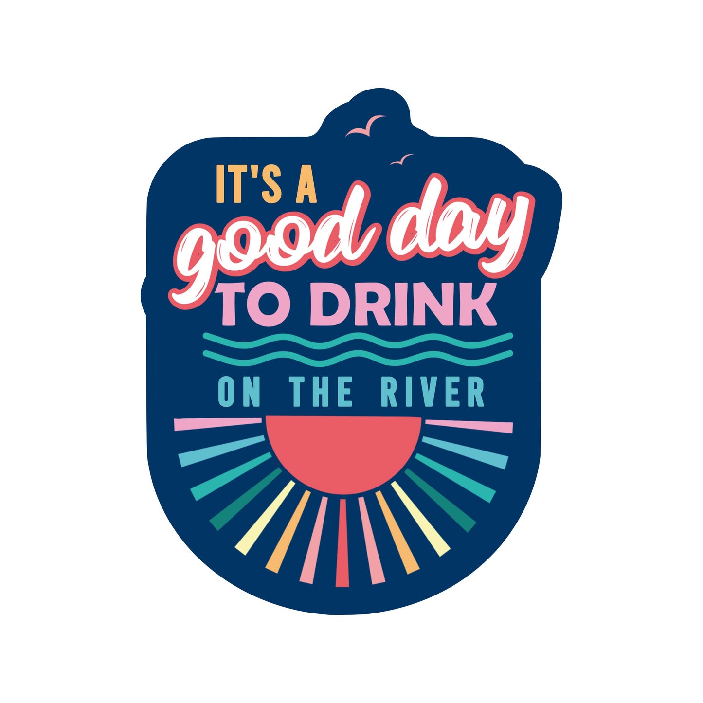 River Float Summer Boat Drink High Quality Vinyl Sticker