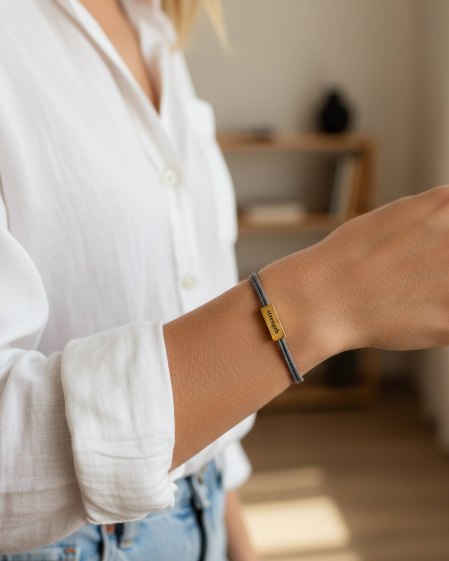 Sentiment Cord Bracelet-Strength, Proverbs 31:25