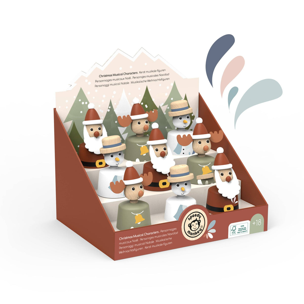 Display of 9 Christmas Musical Characters