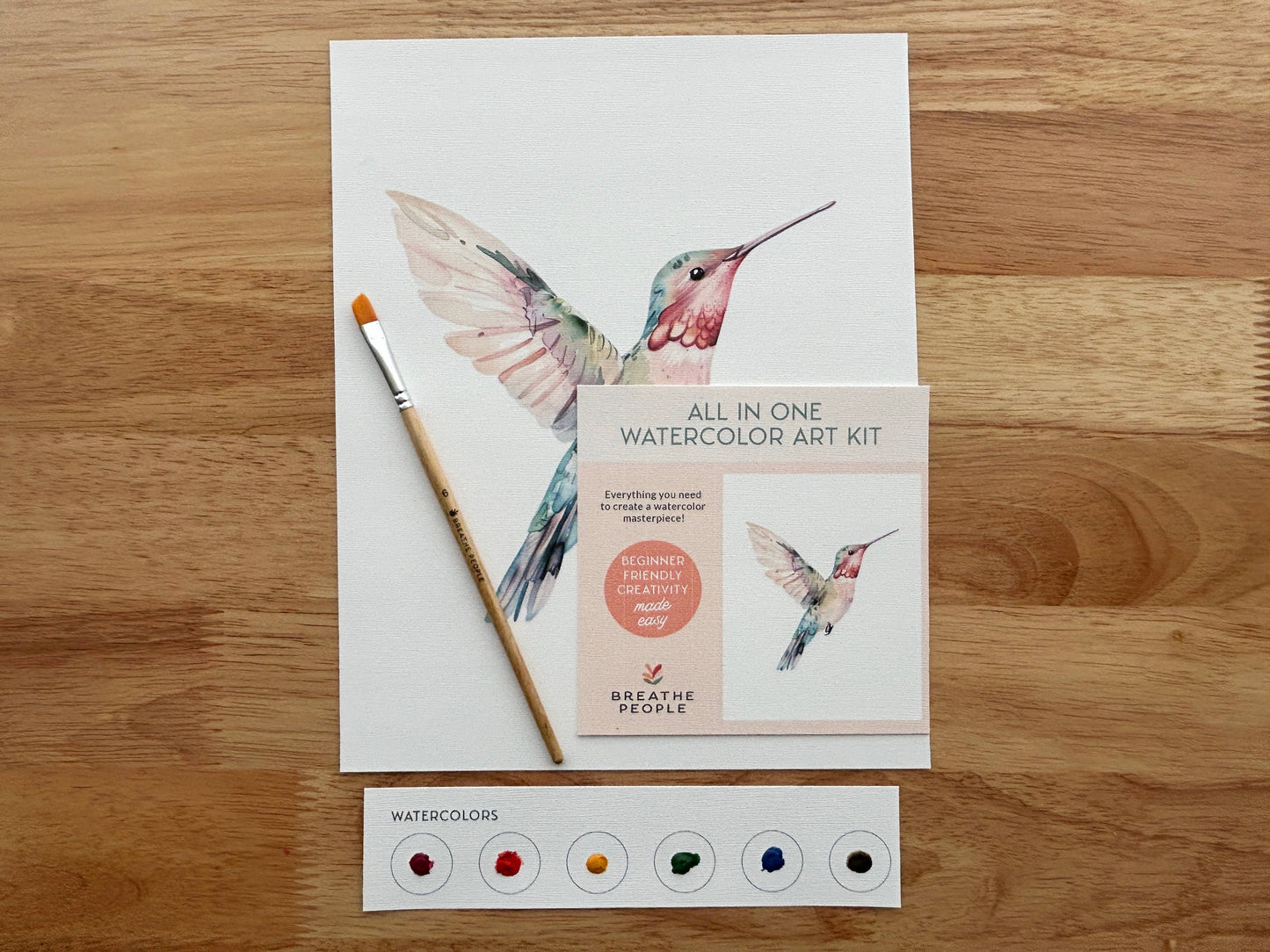 All-In-One Beginner Watercolor Paint Set - Hummingbird
