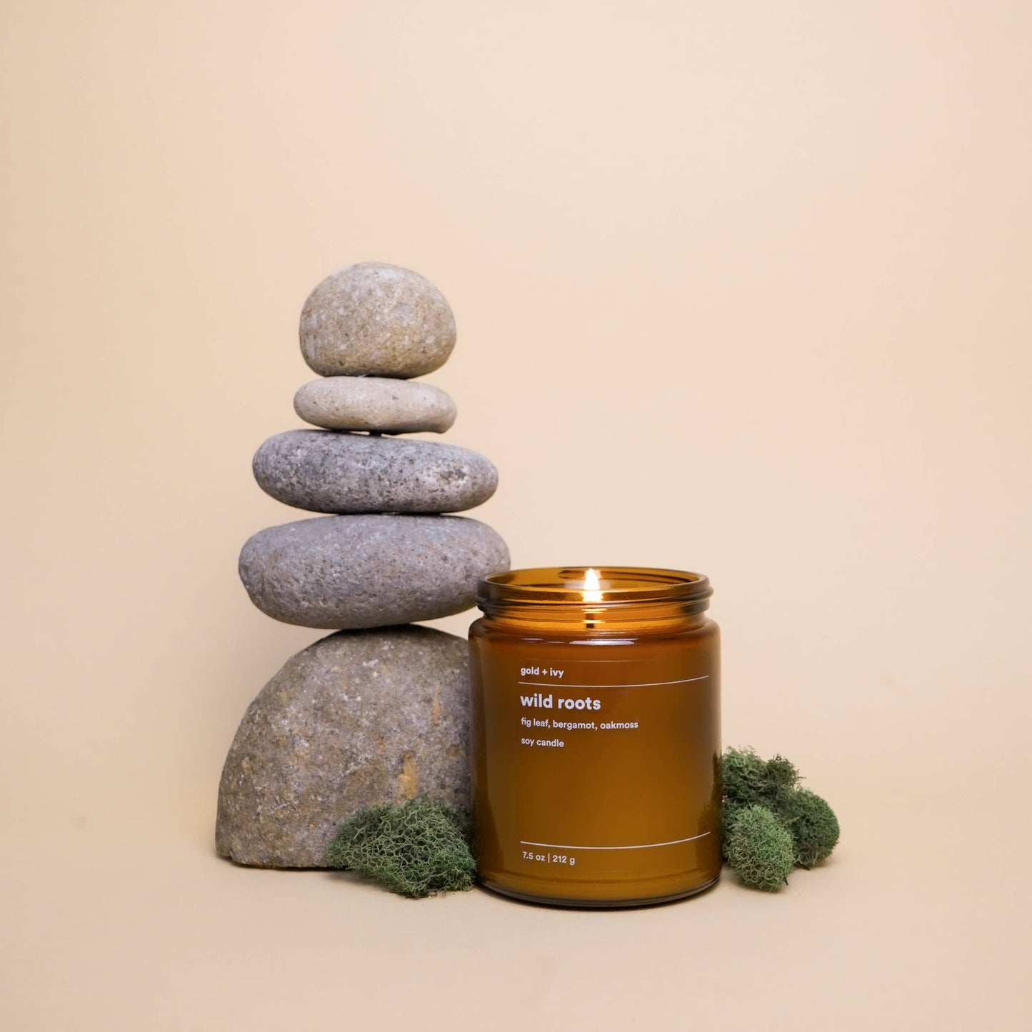 Wild roots soy candle - fig leaf, bergamot, oakmoss
