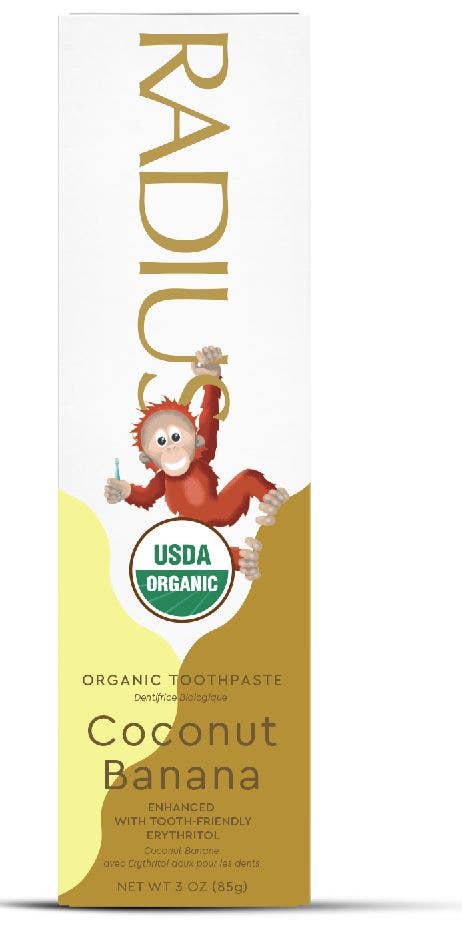 USDA Organic Children's Coconut Banana Toothpaste, 6mo+, 3oz