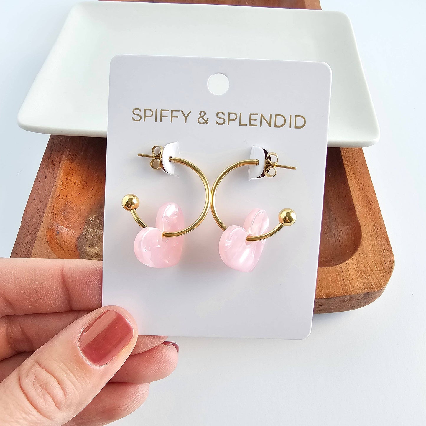 Sweetheart Hoops - Pink // Valentine's Day Earrings, Jewelry
