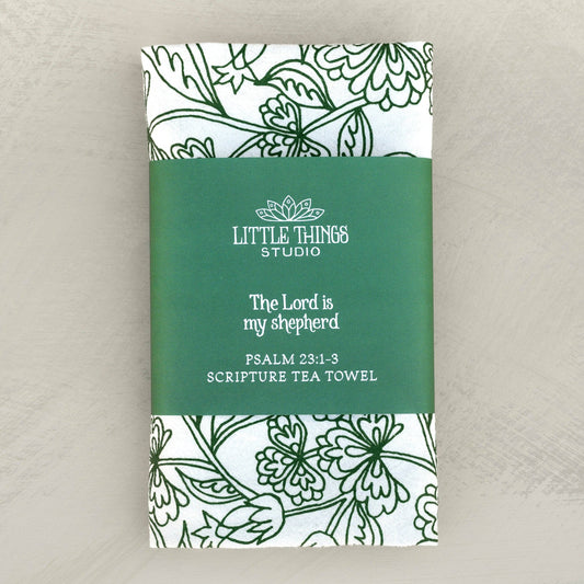 The Lord is My Shepherd Scripture Tea Towel