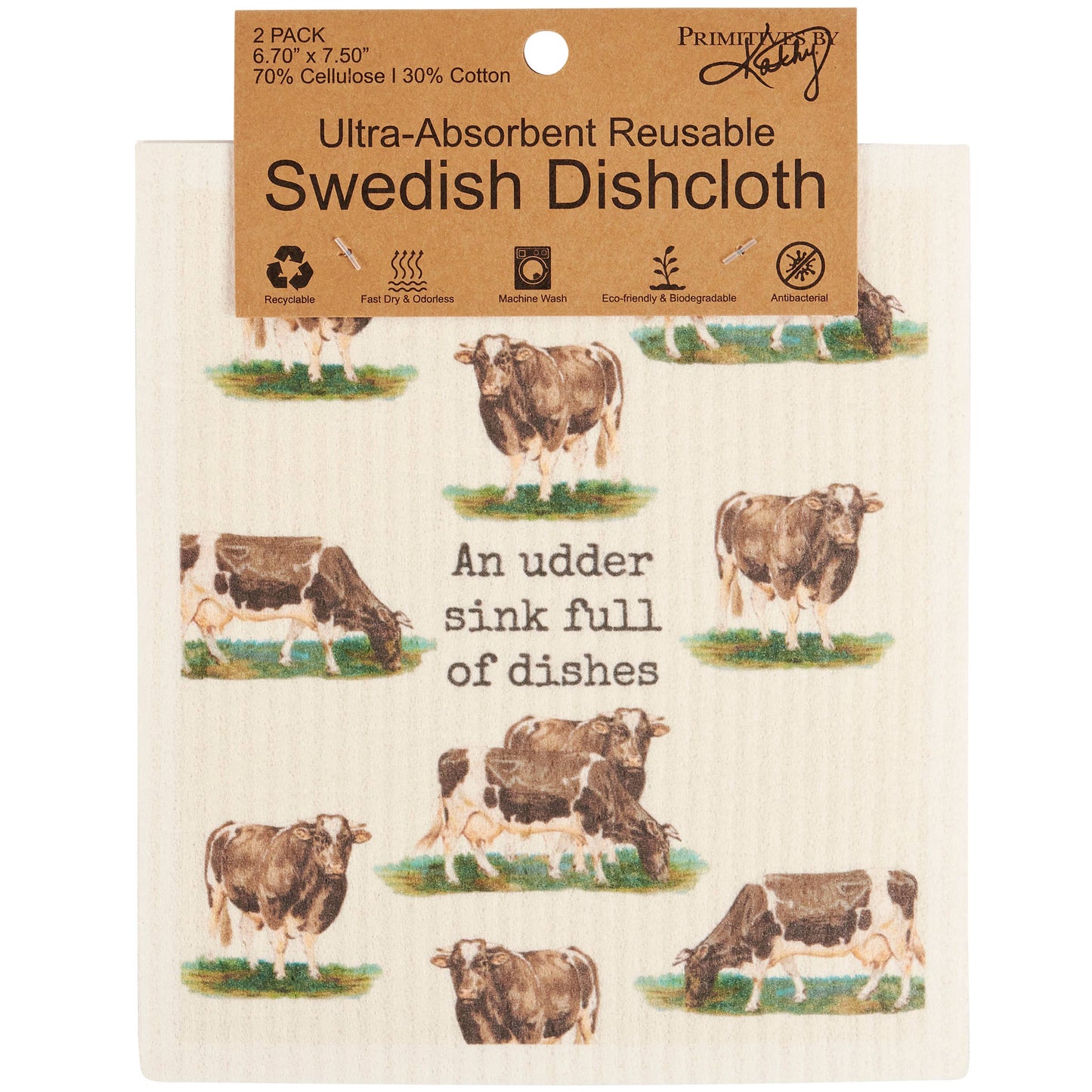 An Udder Sink Of Dishes Swedish Dishcloth Set