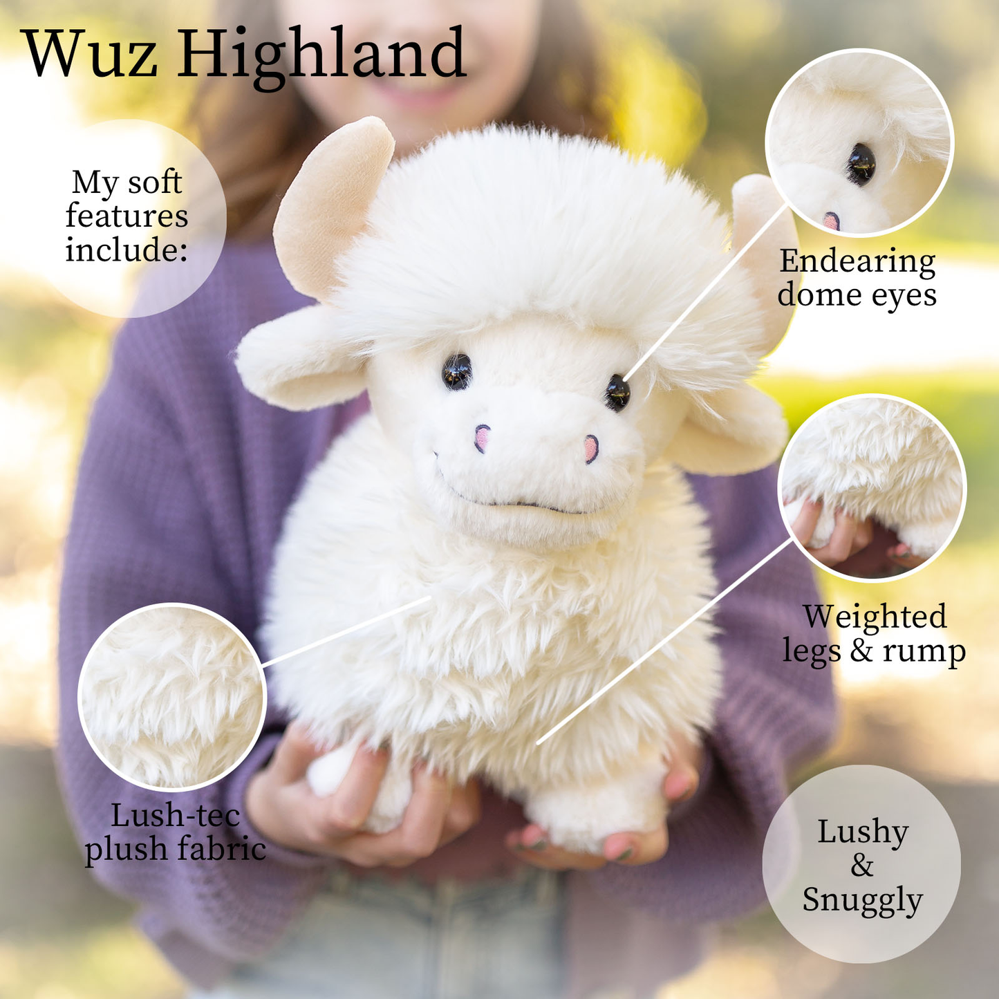 Wuz Highland Cow World's Softest Lushee 16 inch