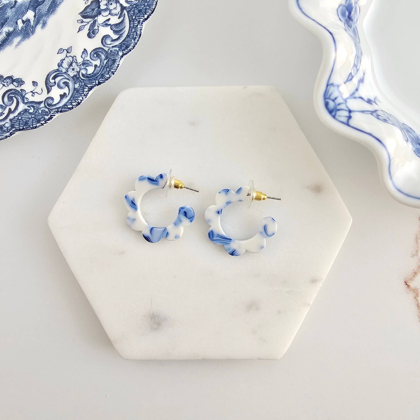 Flora Mini Hoops - Greek Goddess Blue // Flower Summer