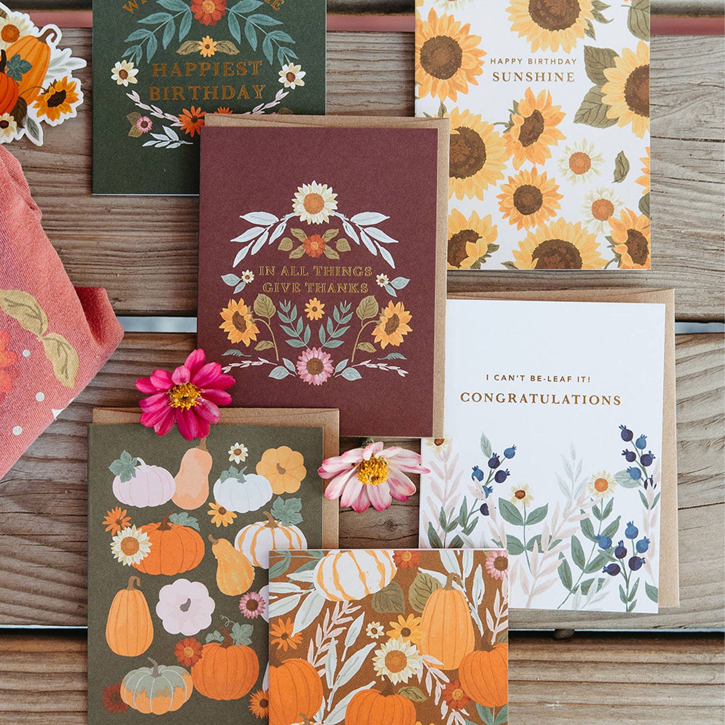 In All Things Give Thanks Fall Floral Greeting Card