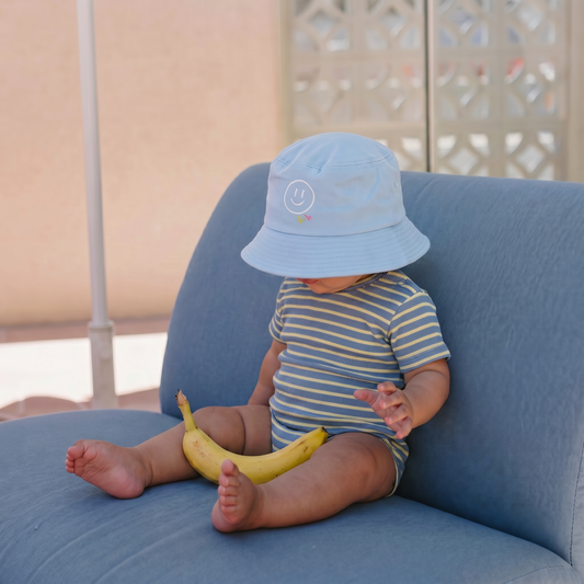Smiley Cotton Twill Baby + Kids Bucket Hat
