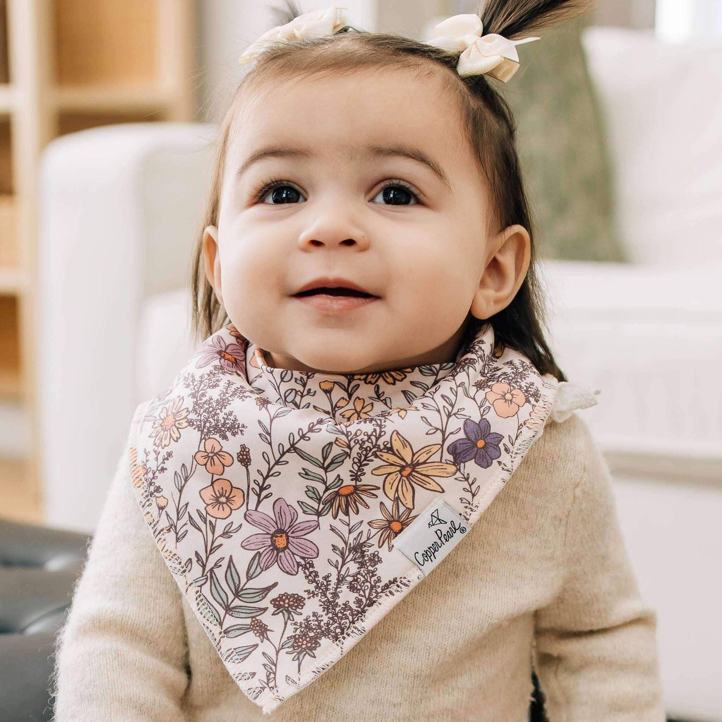 4 Pack Baby Bandana Bibs - Flora