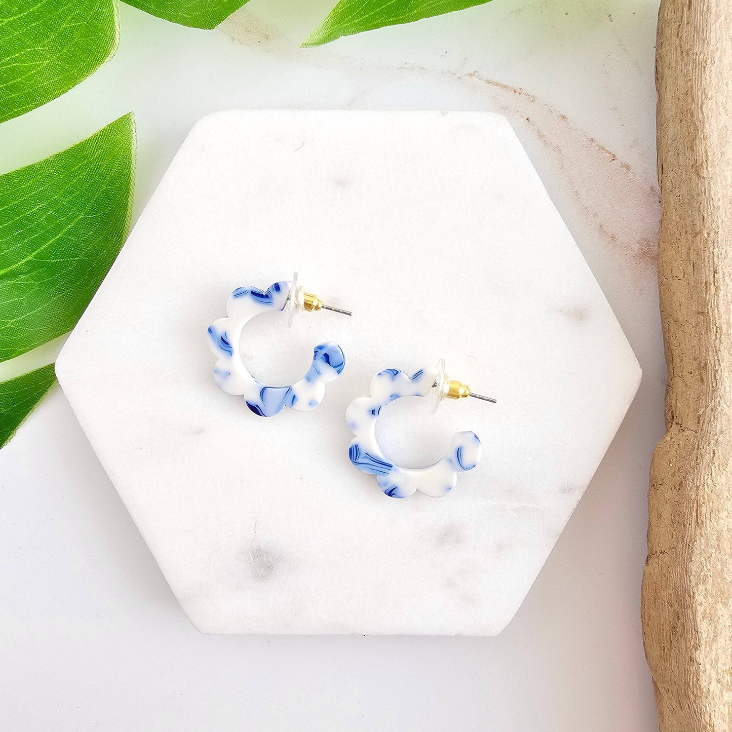 Flora Mini Hoops - Greek Goddess Blue // Flower Summer