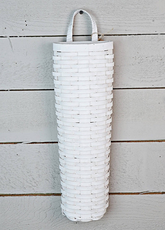 Long John Woven Wall Basket-White Wash-18Lx6W-