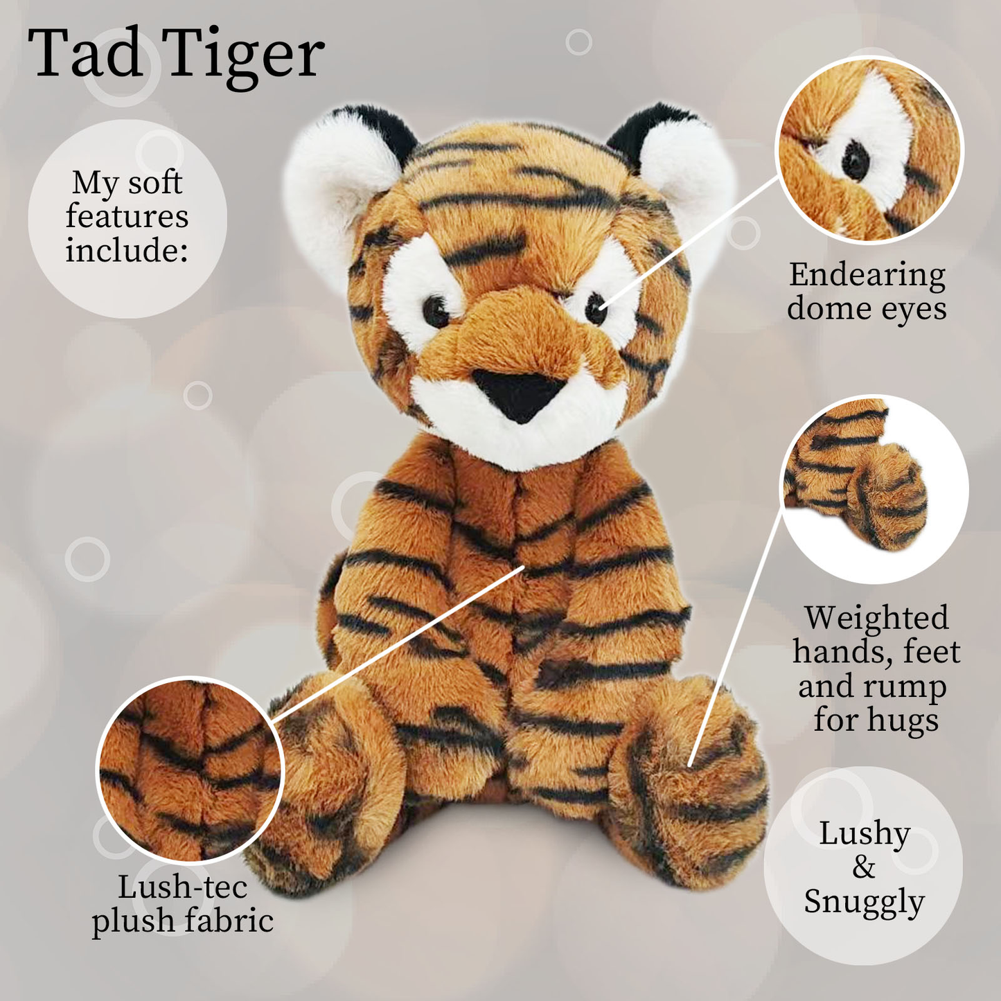 Tad Tiger World's Softest Lushee 16 inch Plush Toy