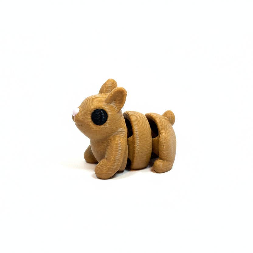 Bunny Sitting Down (Brown) • Mini 3D Printed Articulated Animal • Flexi Animals • Easter • Pocket Pets • Pocket Pals • Desk Pets [#83]*