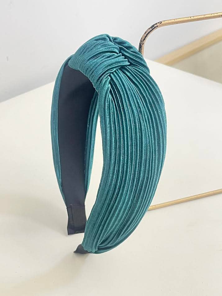 Knot Satin Headband - Evergreen