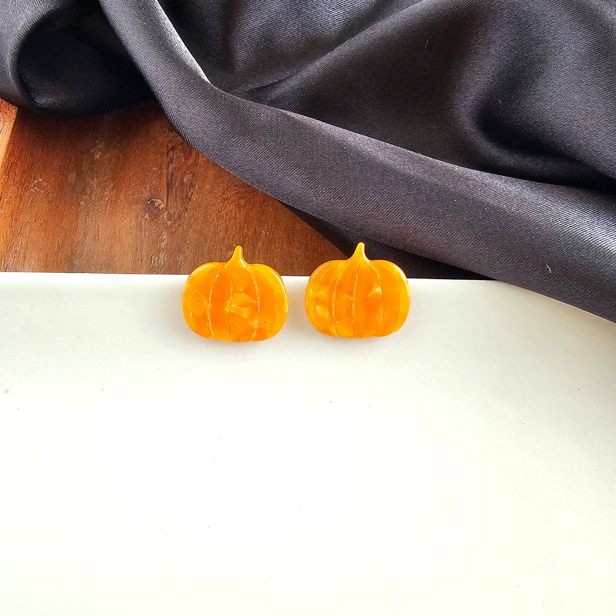 Pumpkin Patch Studs - Orange // Jewelry, Earrings, Fall, Halloween