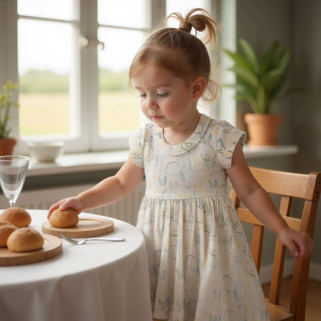 Bunnies Twirl organic Dress baby and kid