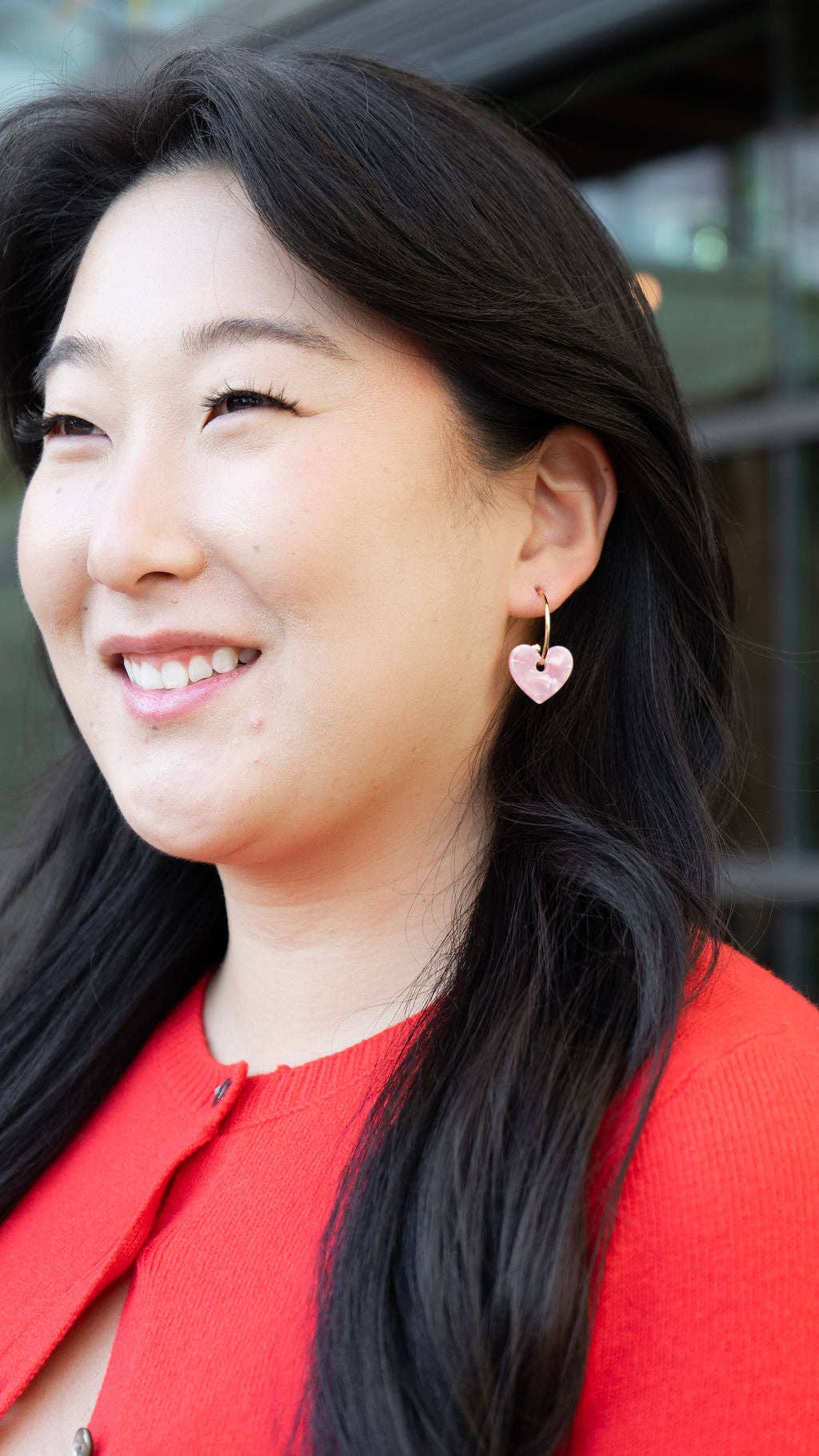 Sweetheart Hoops - Pink // Valentine's Day Earrings, Jewelry