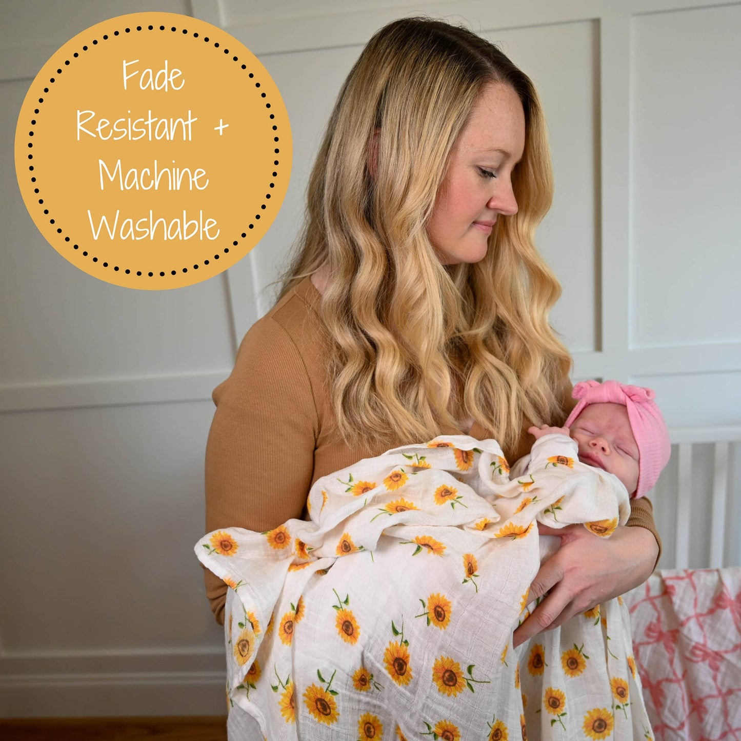 Sunflower Fields Baby Muslin Swaddle Blanket
