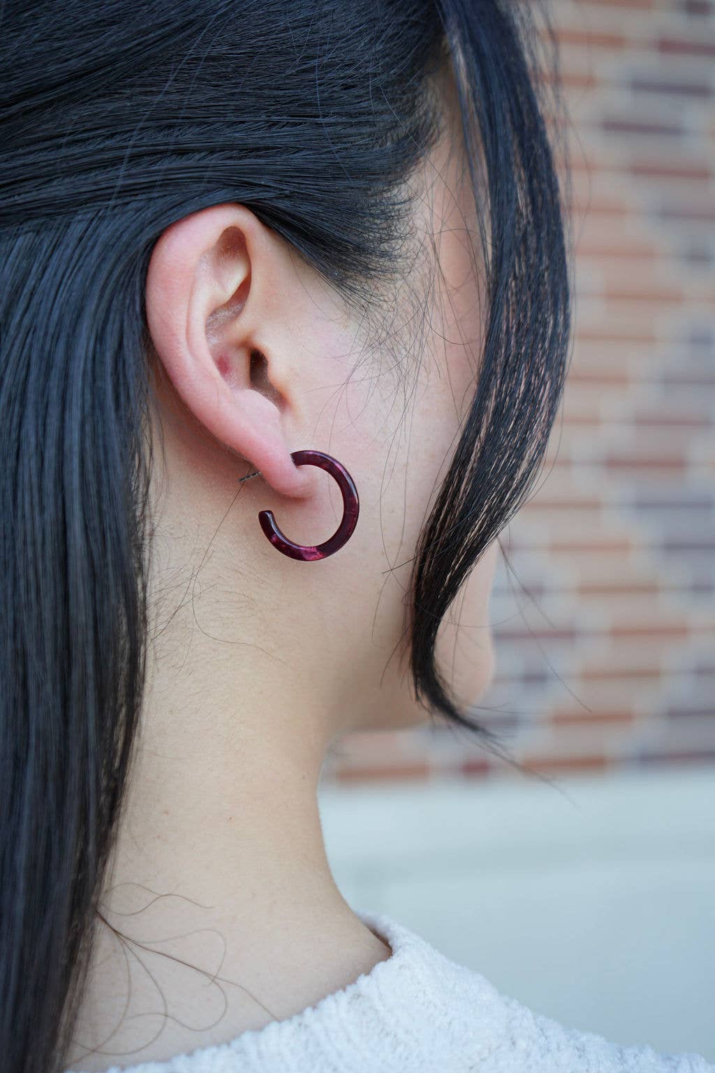 Cam Mini Hoops - Maroon // Jewelry, Earrings, Fall