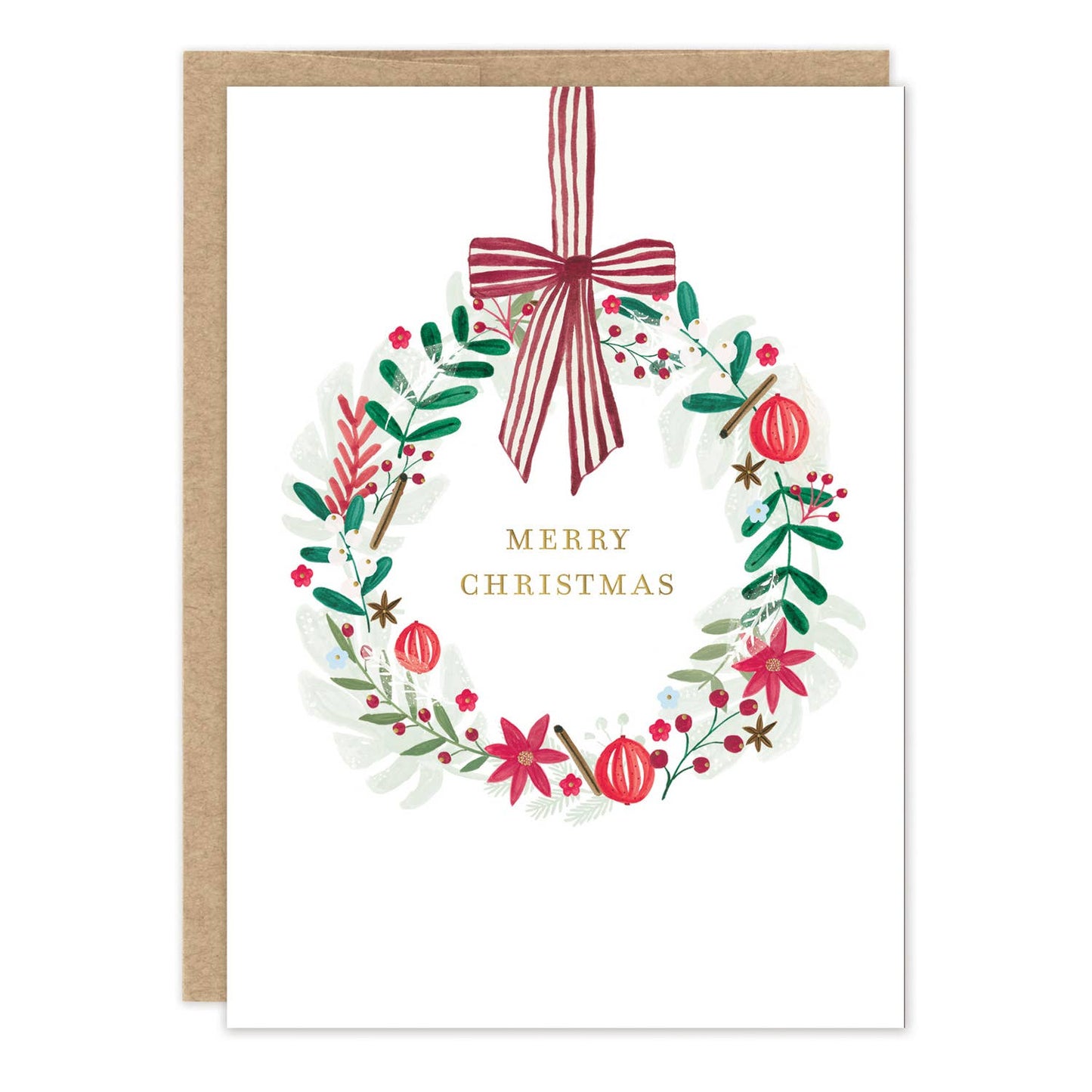 Wreath Merry Christmas Holiday Card