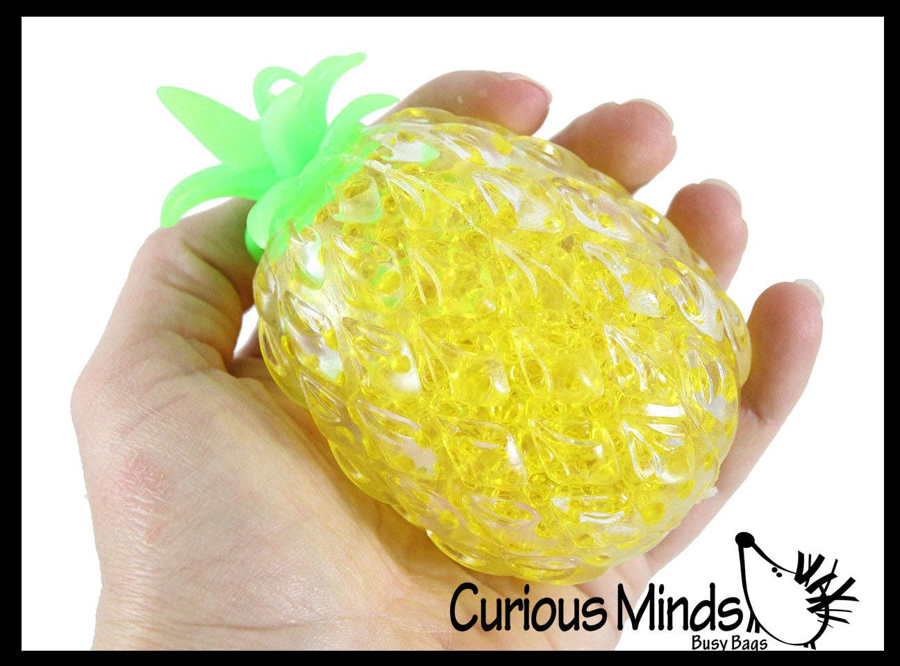 Yellow Pineapple Fruit Water Bead Filled Clear Squeeze