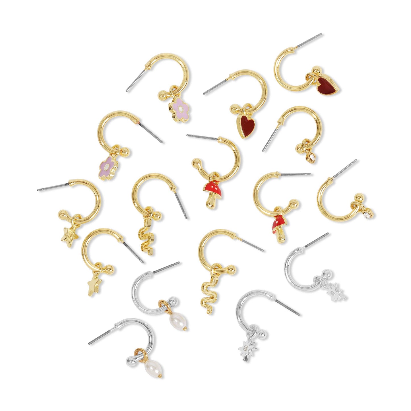 Hoops with Drop - Pearl (silver) - LOVELY