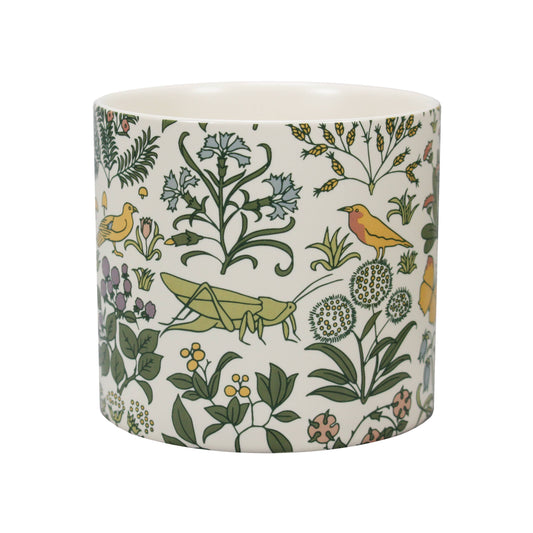 Ceramic Plant Pot Voysey Botanical Garden Wildlife Green