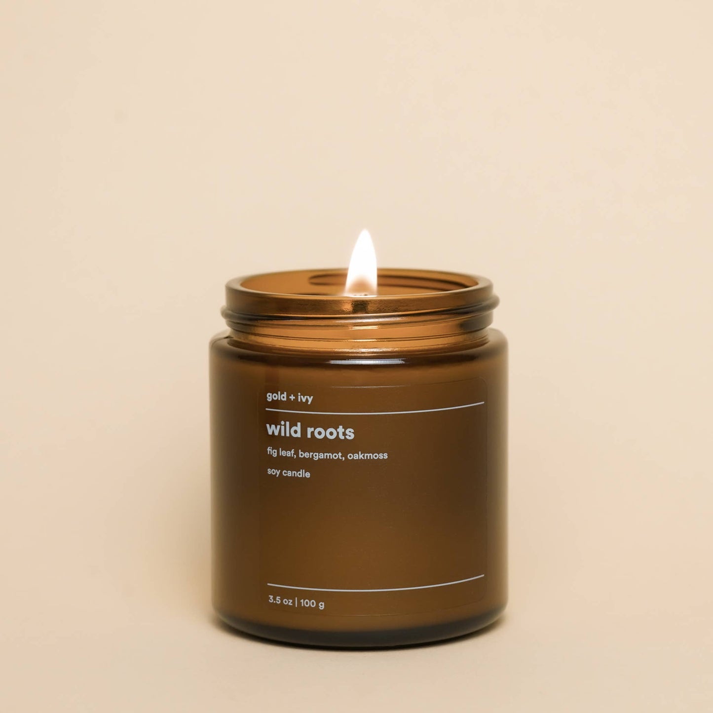 Wild roots soy candle - fig leaf, bergamot, oakmoss