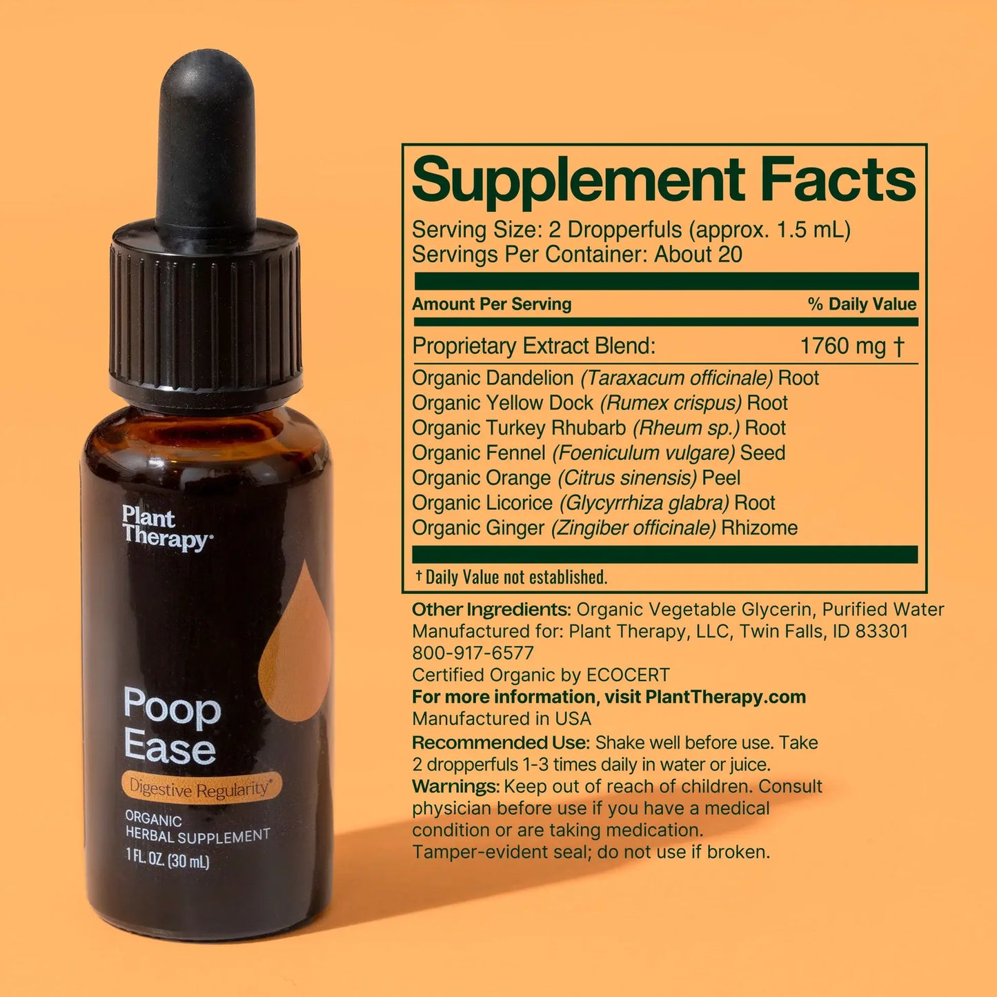 PoopEase Organic Tincture 30 mL
