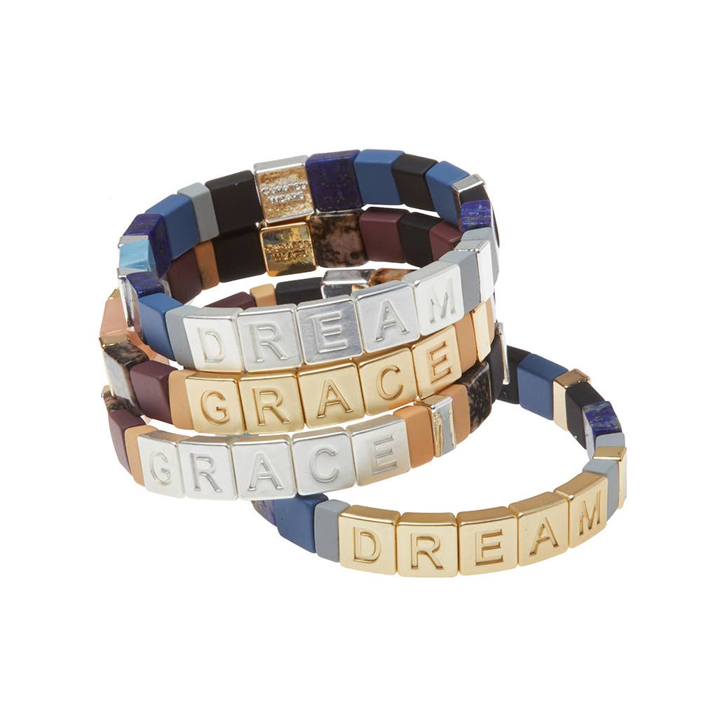 Empower Bracelet - GRACE Gold/Rhodonite/Rose Quartz