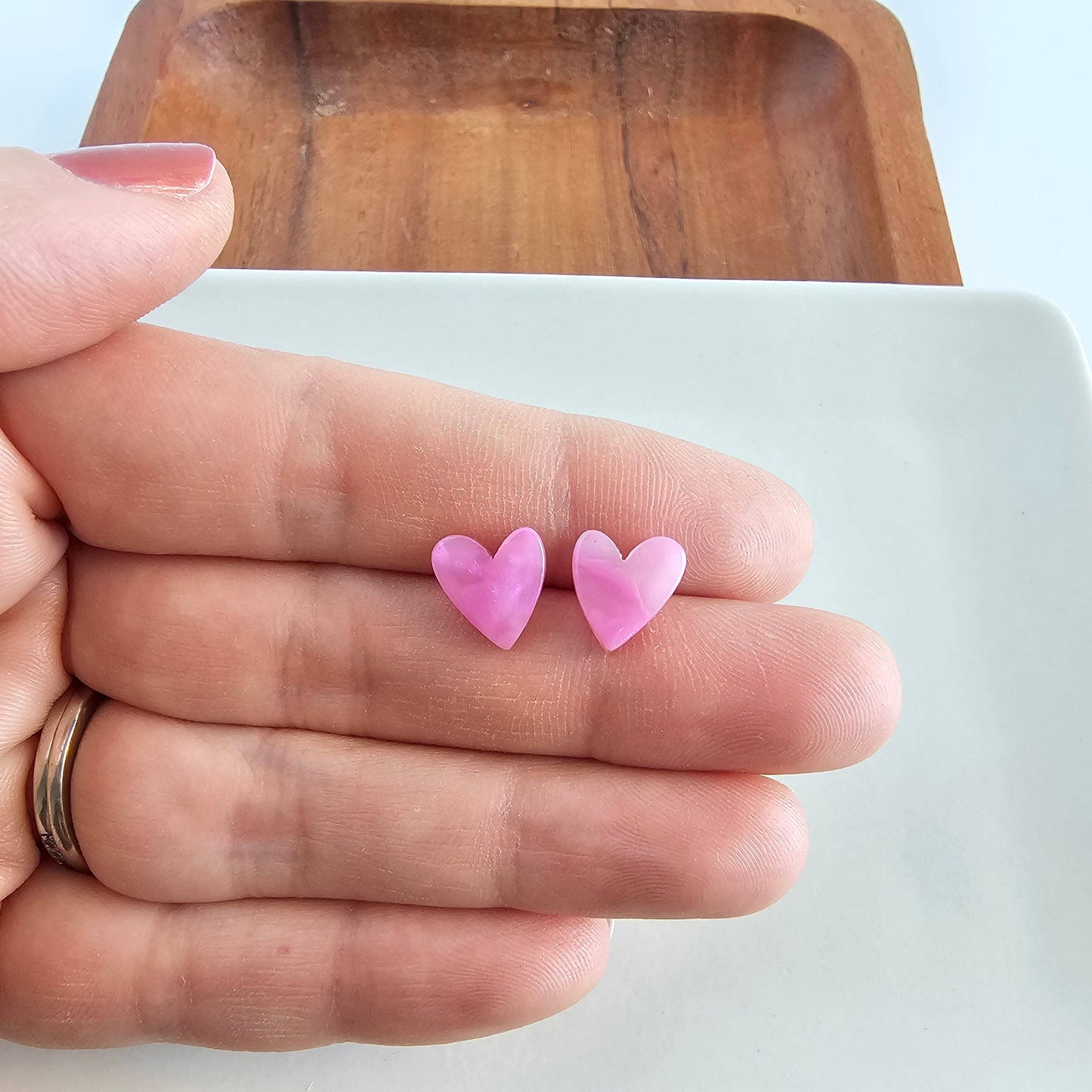 Hand Drawn Heart Studs - Bubblegum Bliss // Valentine's Day