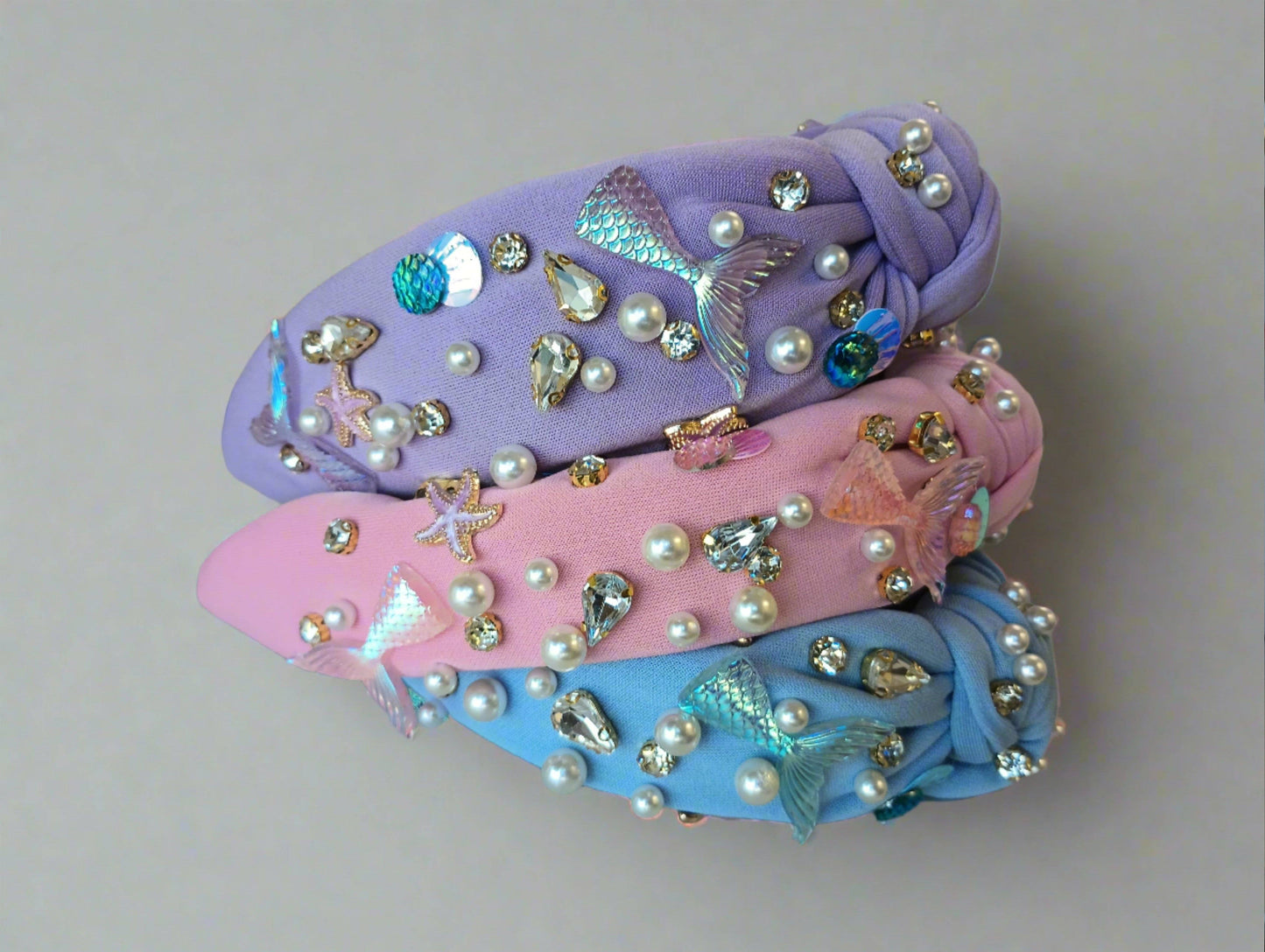 Beaded Headband - Mermaid (Blue)