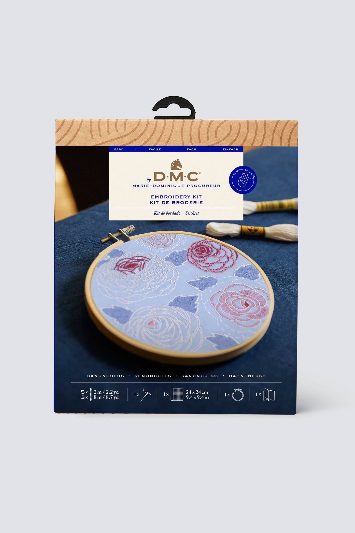 DMC Designer Embroidery Kit - Ranunculus
