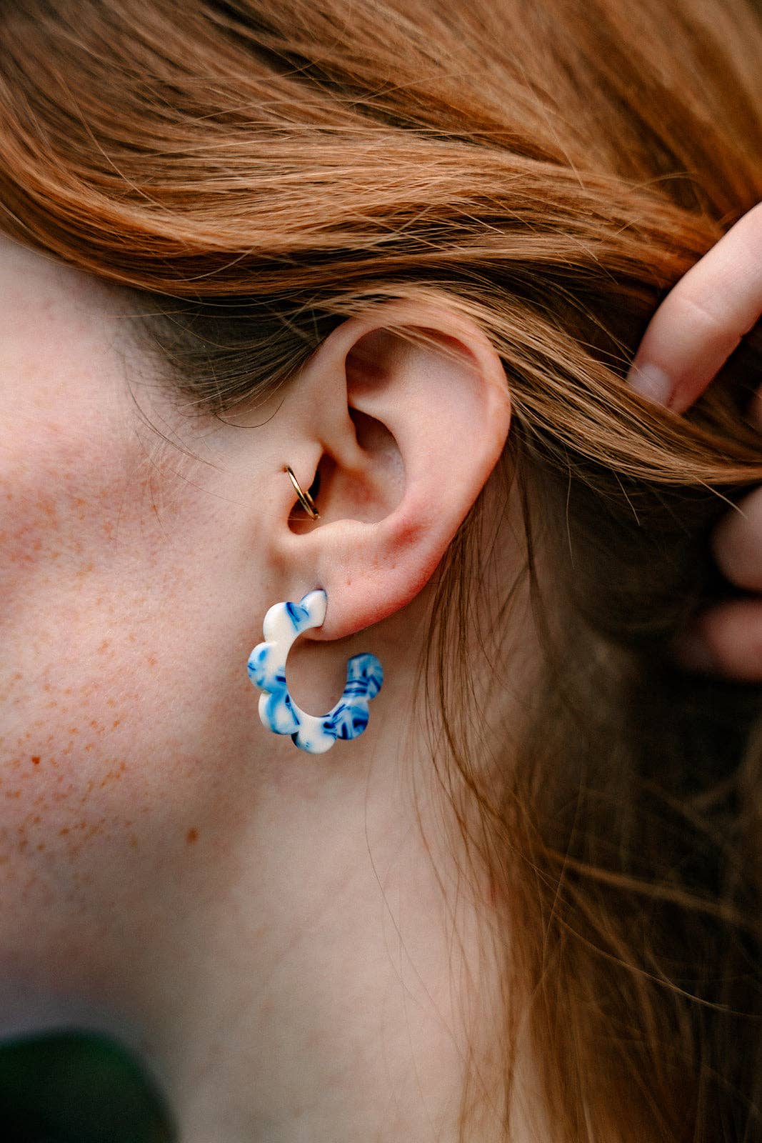 Flora Mini Hoops - Greek Goddess Blue // Flower Summer