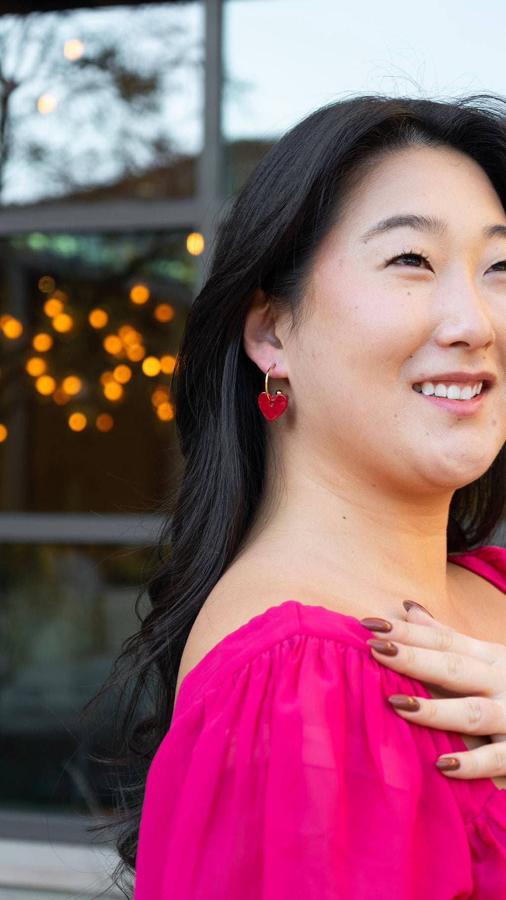 Sweetheart Hoops - Red // Valentine's Day Earrings, Jewelry